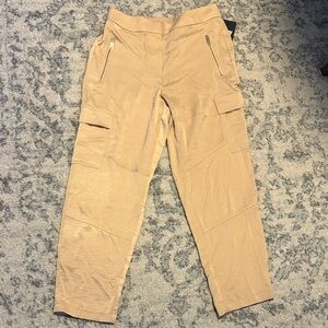DKNY Beige Satin Cargo Pants